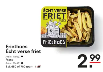 Aanbieding: Friethoes Écht verse friet