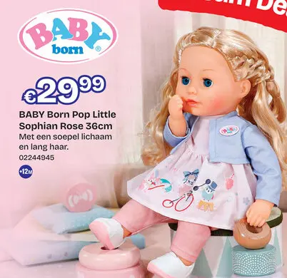 Aanbieding: BABY Born Little Sophian Rose pop 36cm