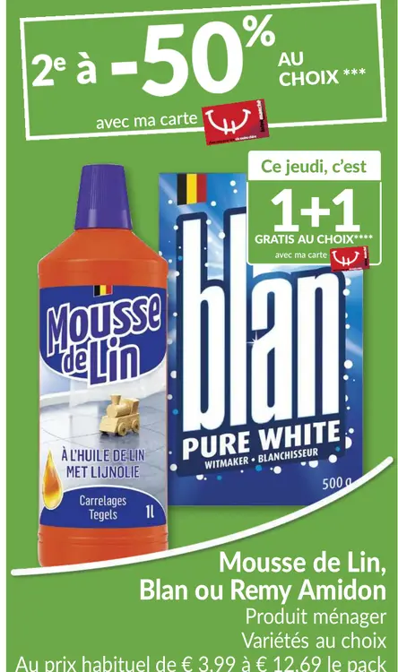 Offre: Mousse de Lin, Blan ou Remy Amidon