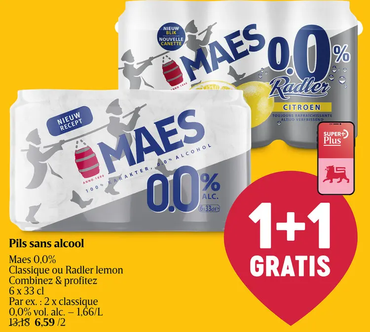Offre: Pils sans alcool Maes 0,0%