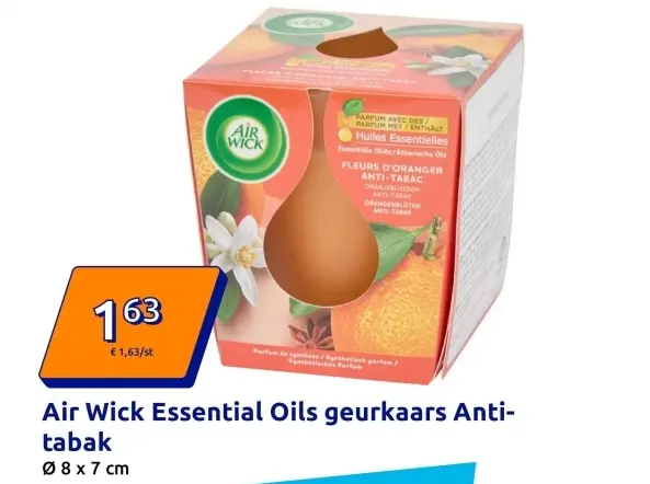 Aanbieding: Air Wick Essential Oils geurkaars Anti-tabak