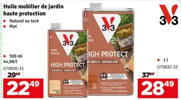 Offre: Huile mobilier de jardin haute protection