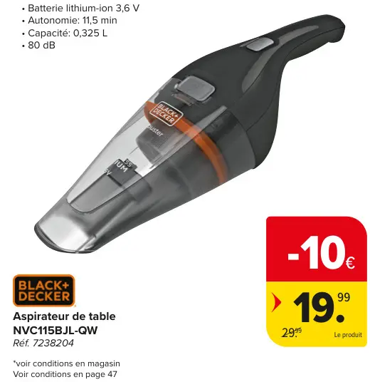 Offre: Aspirateur de table