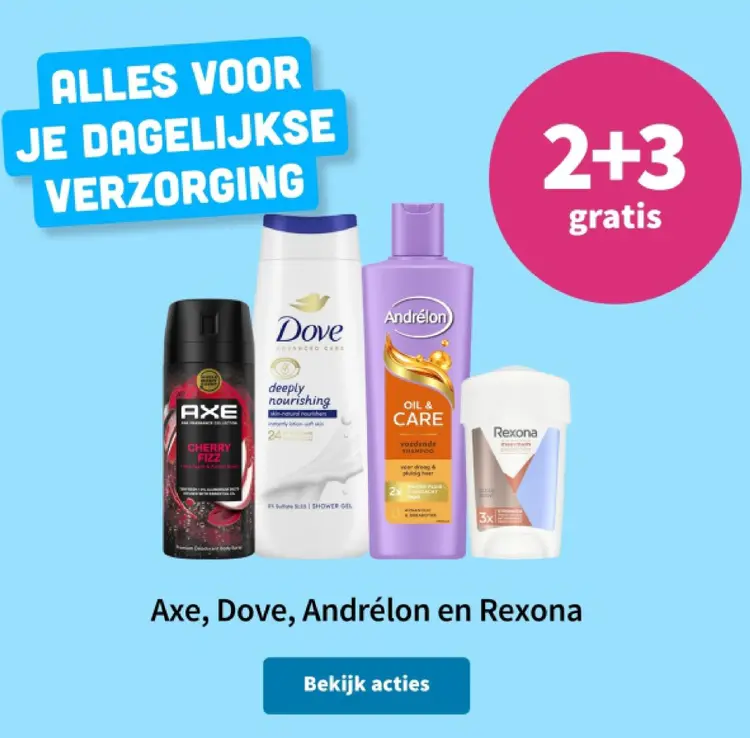 Promotie: Axe, Dove, Andrélon en Rexona