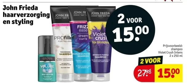 Aanbieding: John Frieda haarverzorging en styling