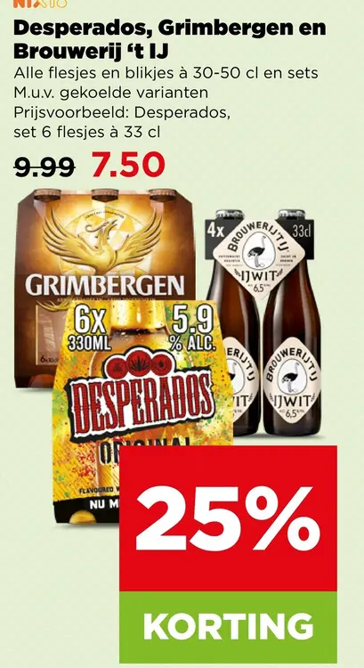 Aanbieding: Desperados, Grimbergen en Brouwerij 't IJ