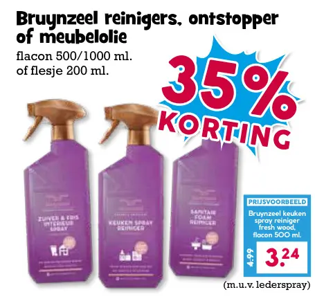 Aanbieding: Bruynzeel reinigers, ontstopper of meubelolie