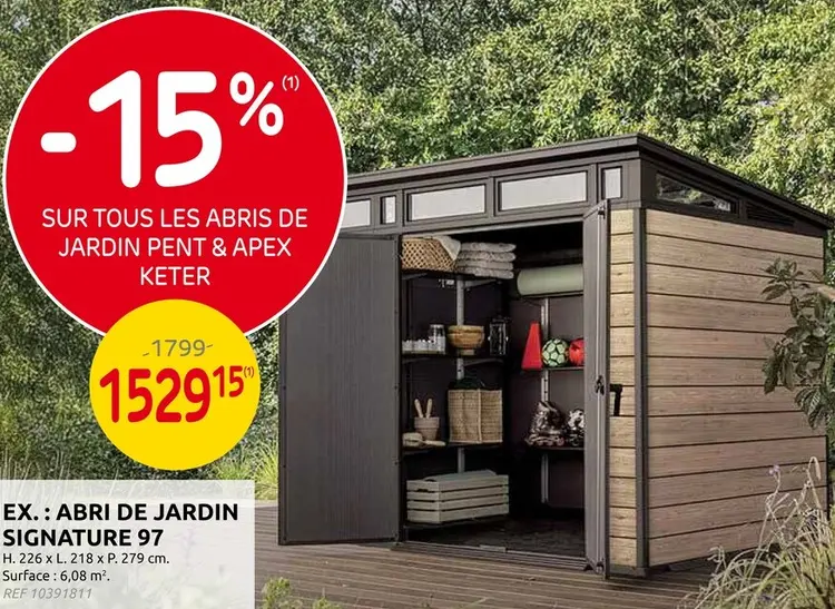 Offre: Abri de jardin Signature 97