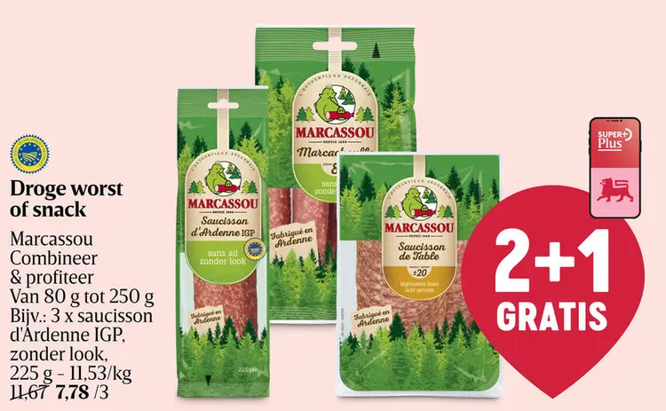 Promotie: Droge worst of snack Marcassou