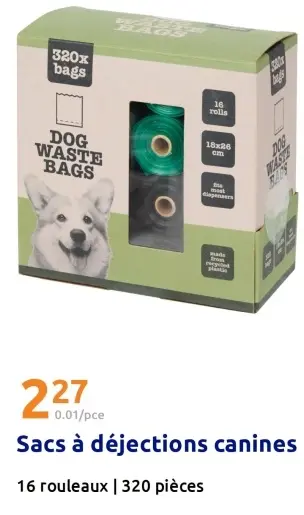 Offre: Sacs à déjections canines