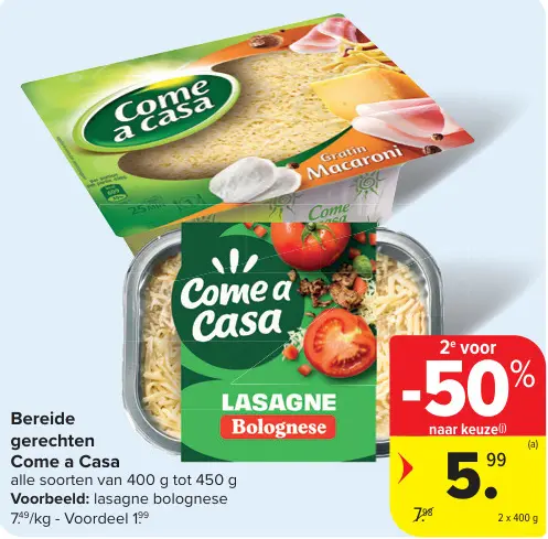 Promotie: Bereide gerechten