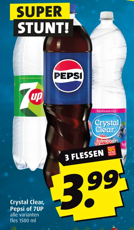 Aanbieding: Crystal Clear, Pepsi of 7UP