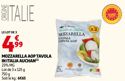 Promotie: Mozzarella AOP tavola in italia