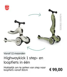 Aanbieding: Highwaykick 1 step- en loopfiets in één