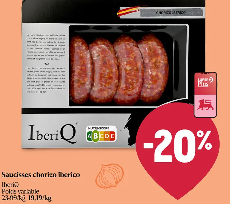 Offre: Saucisses chorizo iberico