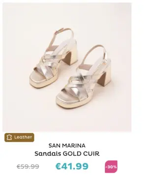 Aanbieding: Sandals GOLD CUIR