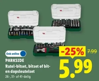 Aanbieding: Ratel-bitset, bitset of bit- en dopsleutelset