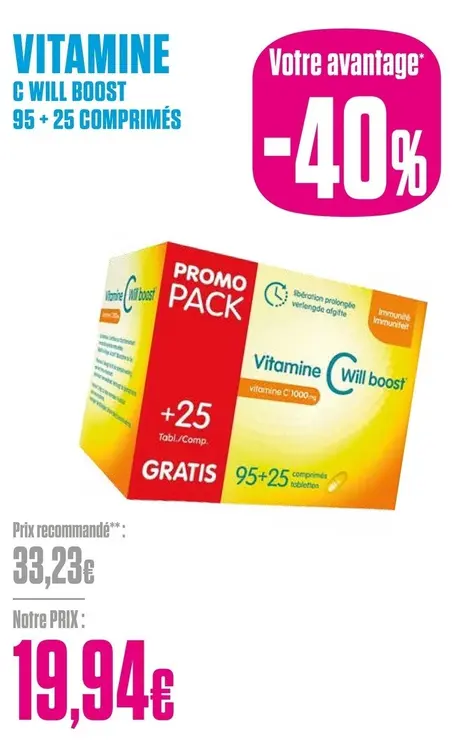 Offre: Vitamine c Will boost