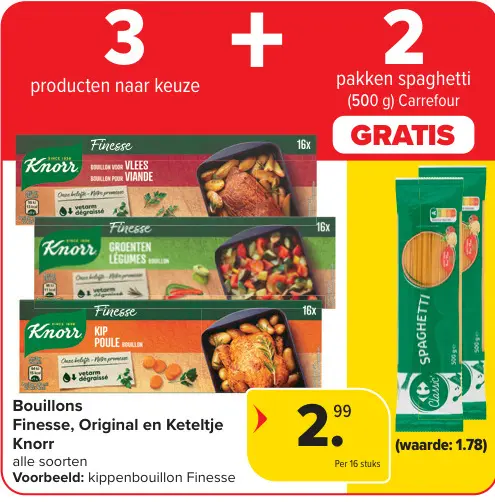 Aanbieding: Bouillons Finesse, Original, keteltje en spaghetti