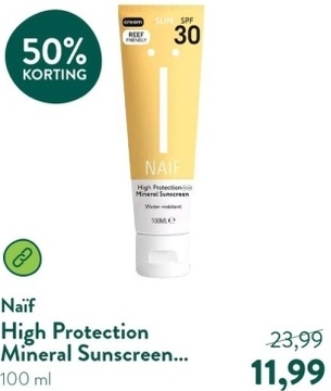 Aanbieding: Naïf High Protection Mineral Sunscreen SPF 30 - 100ml