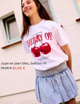 Offre: Jupe en jean bleu, balloon fit