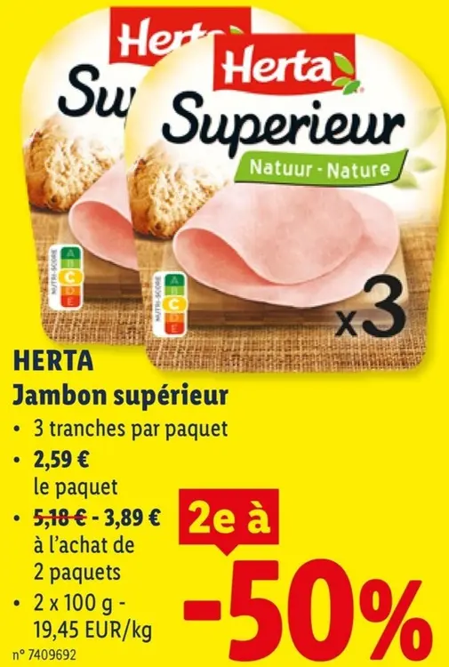 Offre: Jambon supérieur