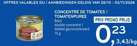 Offre: Concentré de tomates