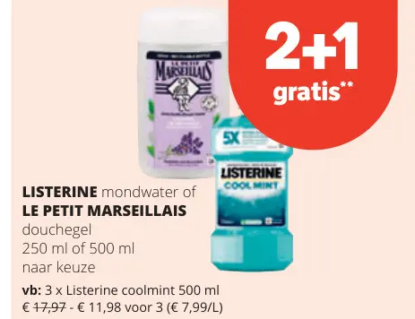 Aanbieding: Listerine mondwater of Le Petit Marseillais d