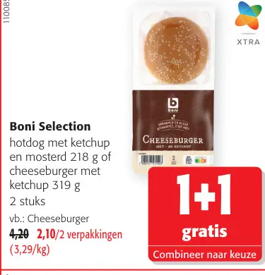 Promotie: Hotdog met ketchup en mosterd of cheeseburger
