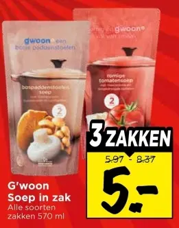 Aanbieding: Soep in zak