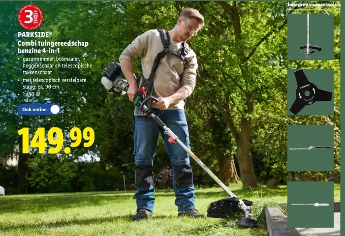 Promotie: Combi tuingereedschap benzine 4-in-1