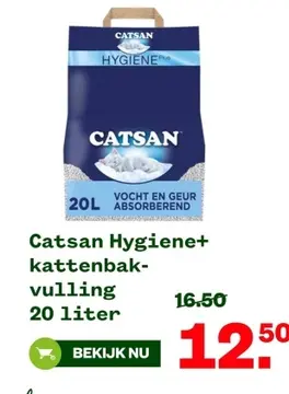 Aanbieding: Catsan Hygiene+ kattenbakvulling