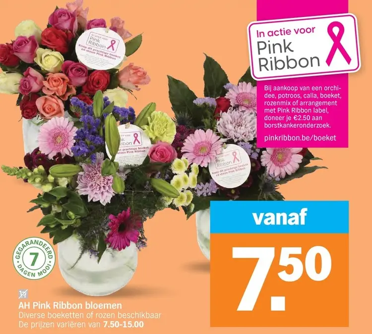 Promotie: Pink Ribbon bloemen