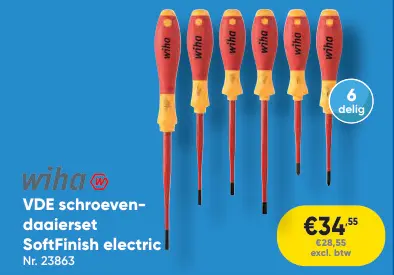 Promotie: VDE schroevendraaierset SoftFinish electric