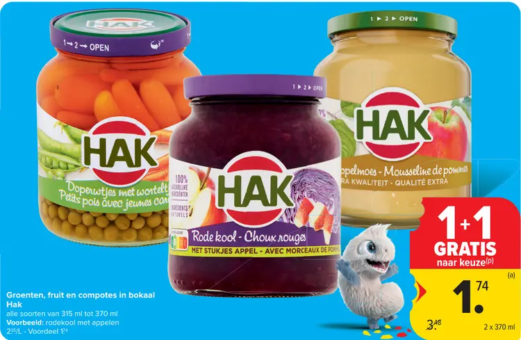 Promotie: Groenten, fruit en compotes in bokaal
