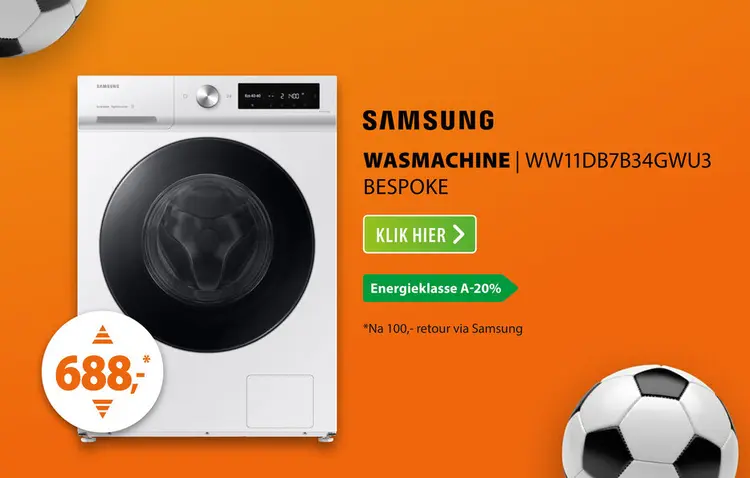 Aanbieding: Samsung BESPOKE SuperSpeed 7000-serie WW11DB7B34GW