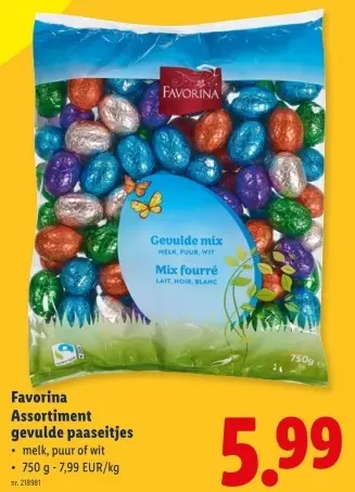 Promotie: Assortiment gevulde paaseitjes