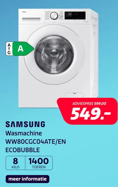 Aanbieding: Samsung WW80CGC04ATE/EN ECOBUBBLE