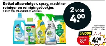Aanbieding: Dettol allesreiniger, spray, machine-reiniger en reinigingsdoekjes