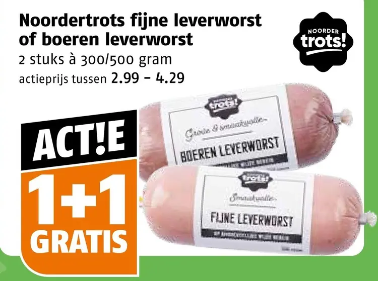 Aanbieding: Noordertrots fijne leverworst of boeren leverworst