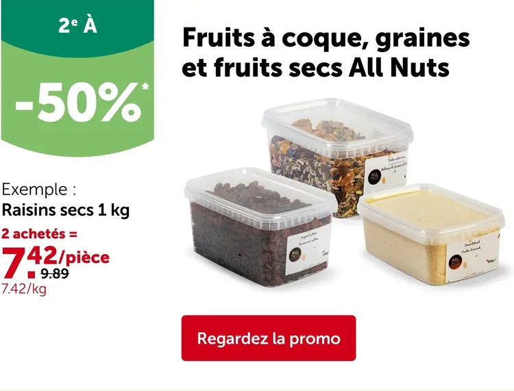 Offre: All Nuts Fruits à coque, graines et fruits secs