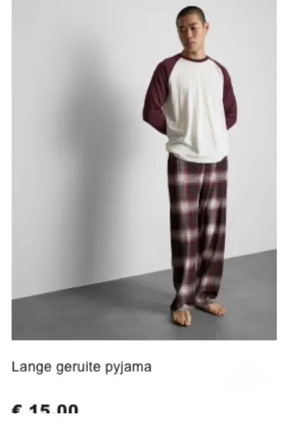 Promotie: Lange geruite pyjama