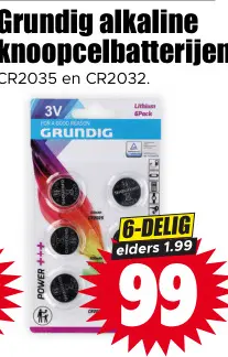 Aanbieding: Grundig alkaline knoopcelbatterijen