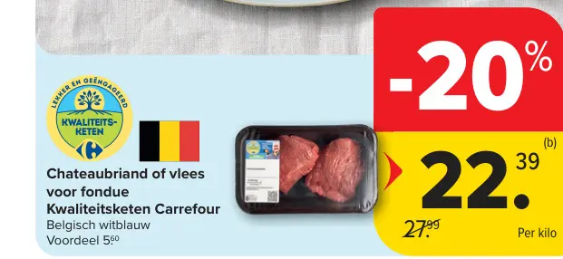 Promotie: Chateaubriand of vlees voor fondue