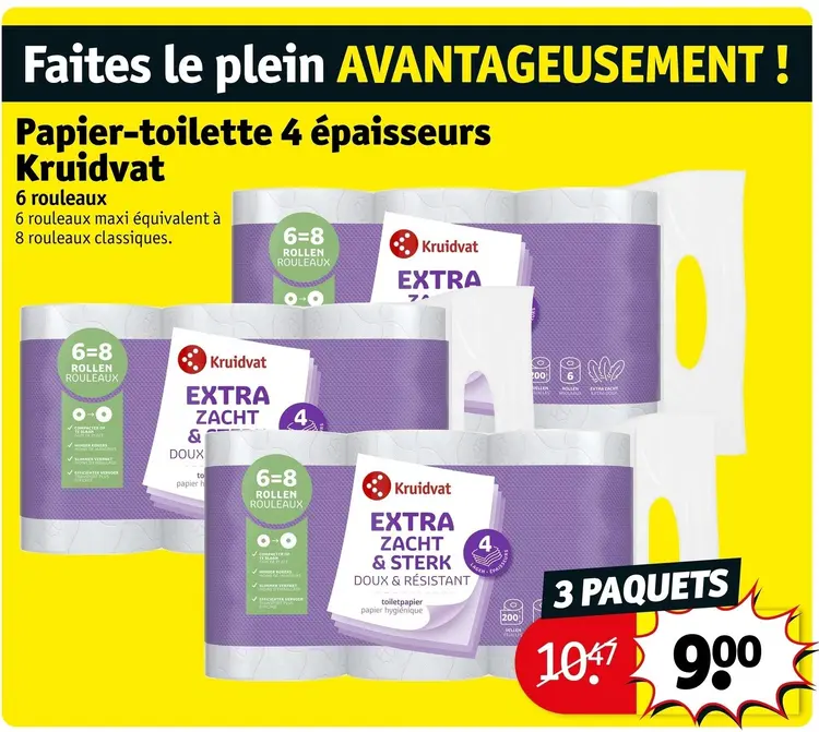 Offre: Papier-toilette 4 épaisseurs