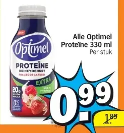 Aanbieding: Optimel Proteïne Drinkyoghurt Framboos Aardbei