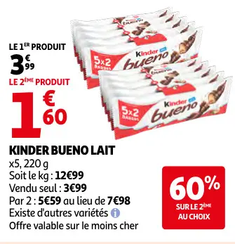 Offre: Kinder bueno lait