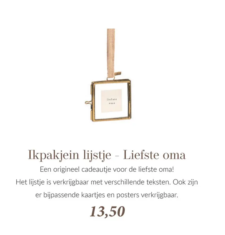Aanbieding: Ikpakjein lijstje - Liefste oma