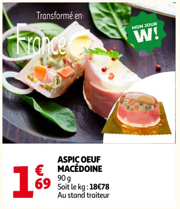 Offre: Aspic oeuf macédoine