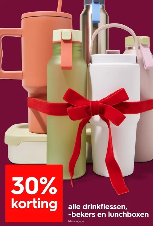 Aanbieding: alle drinkflessen, -bekers en lunchboxen